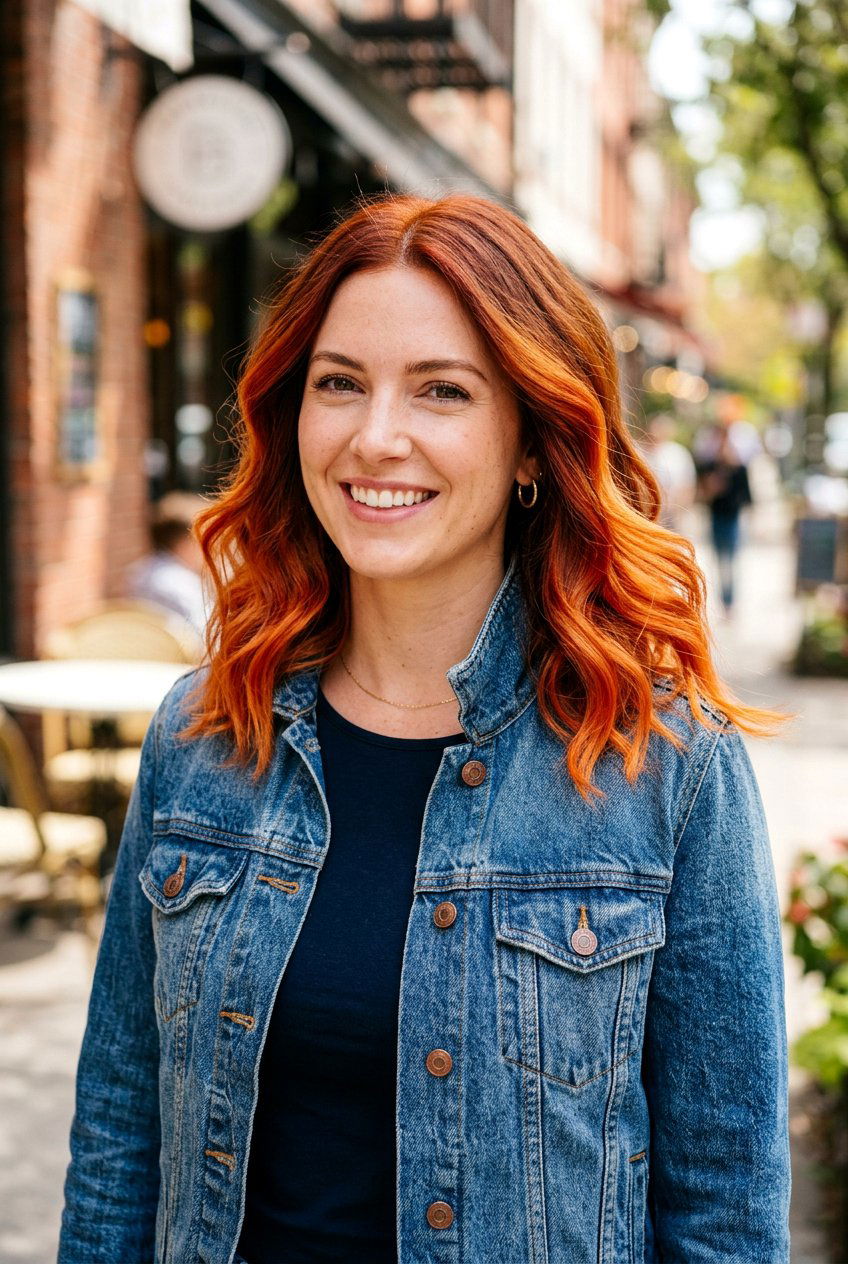 Copper auburn balayage lob - 20 auburn balayage for shoulder length hair - 20 auburn balayage for shoulder length hair