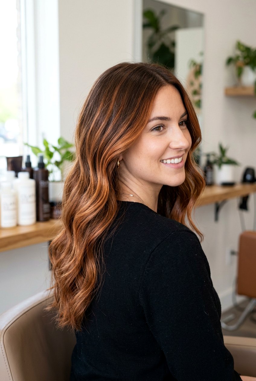 Copper balayage on brown hair - 20 copper balayage hair color - 20 copper balayage hair color