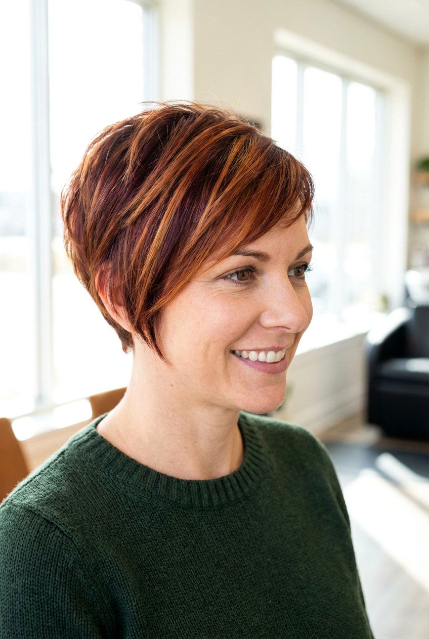 Copper balayage pixie - 20 balayage for short hair - 20 balayage for short hair