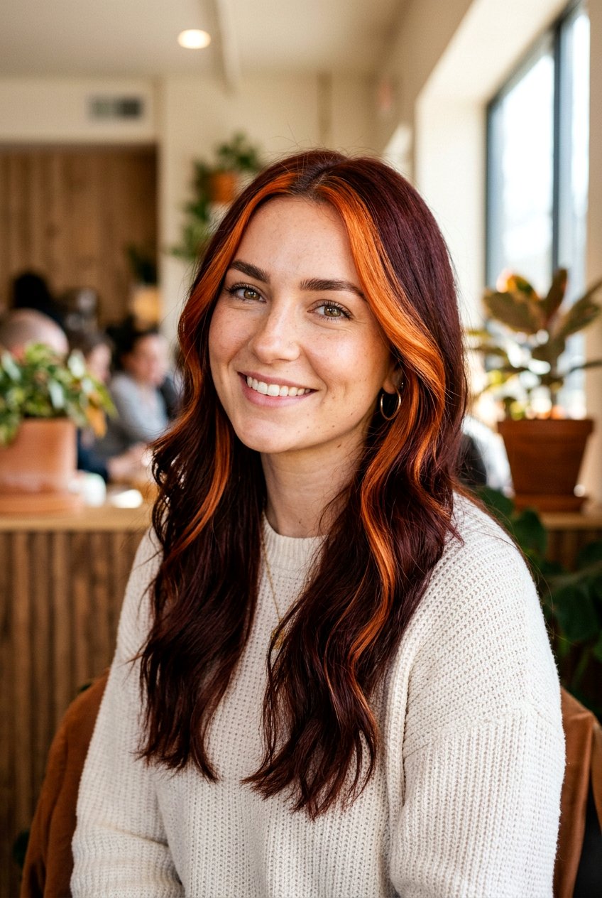 Copper money piece - 20 face framing highlights - 20 face framing highlights