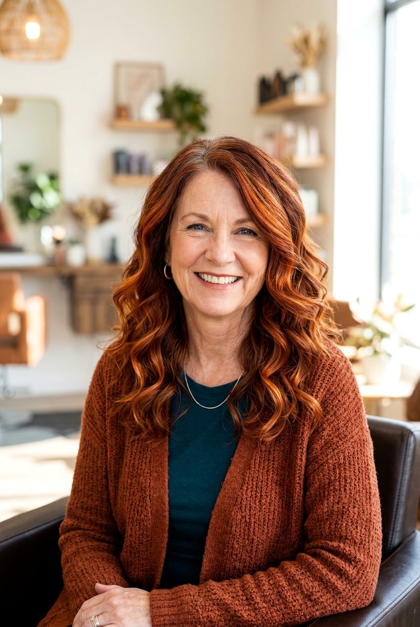 Copper red balayage - 20 natural looking balayage for older women - 20 natural looking balayage for older women