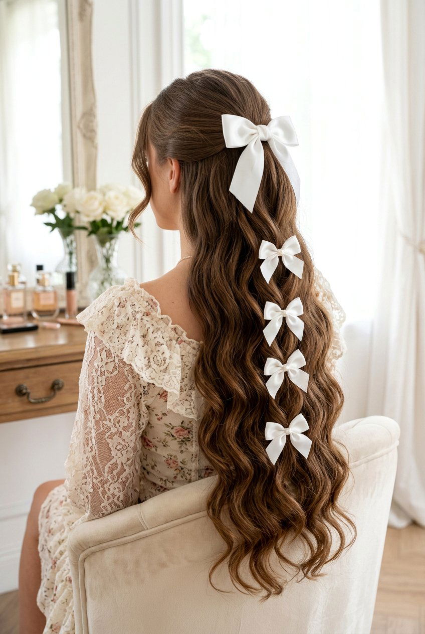 Coquette Clip In Extensions With Bows - 20 coquette hairstyles - 20 coquette hairstyles