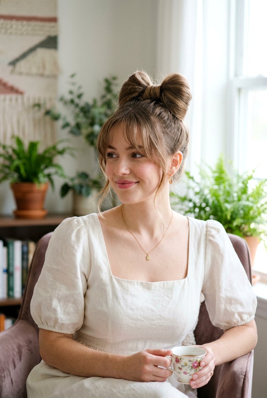 Coquette Hair Bow Bun - 20 coquette hairstyles - 20 coquette hairstyles