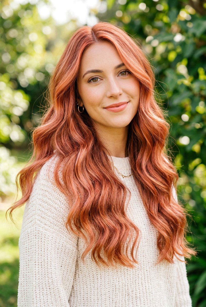 Coral Copper Hair Color On Wavy Hair - 20 coral copper hair color - 20 coral copper hair color