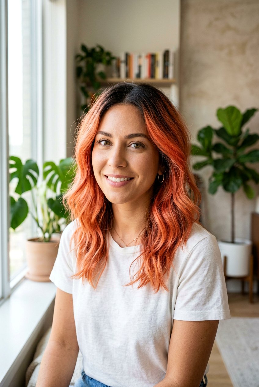 Coral Copper Hair Color With Dark Roots - 20 coral copper hair color - 20 coral copper hair color