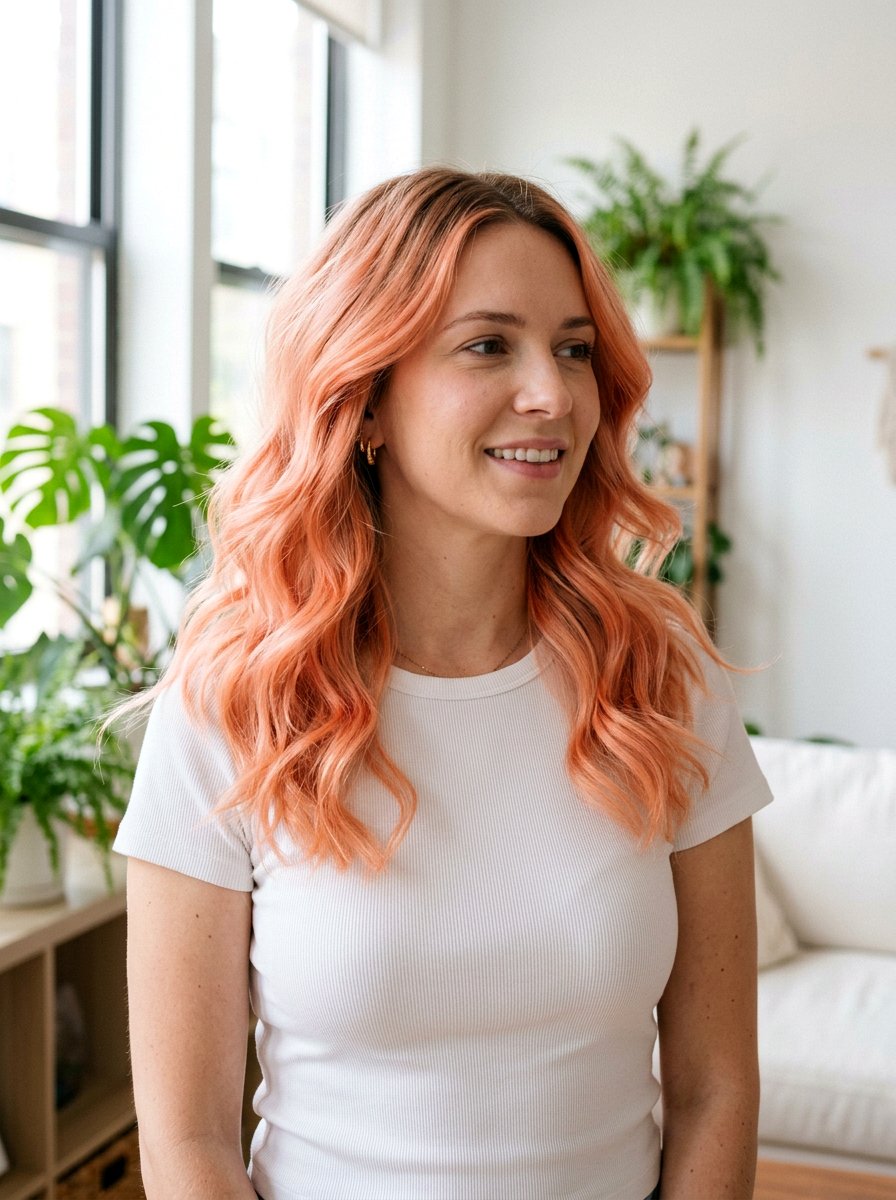 Coral Peach Balayage Fine Hair - 20 coral peach balayage - 20 coral peach balayage