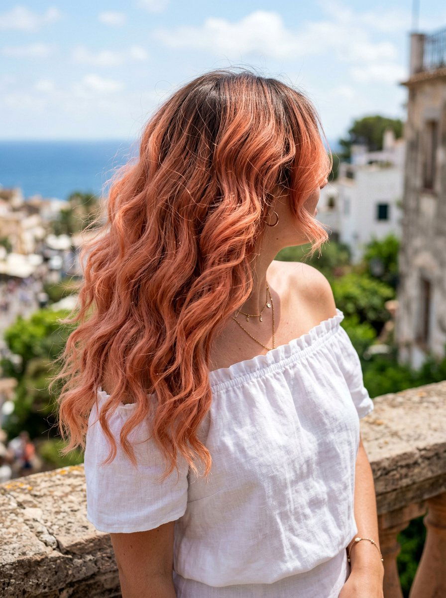 20 Stunning Coral Peach Balayage Ideas for Summer Looks