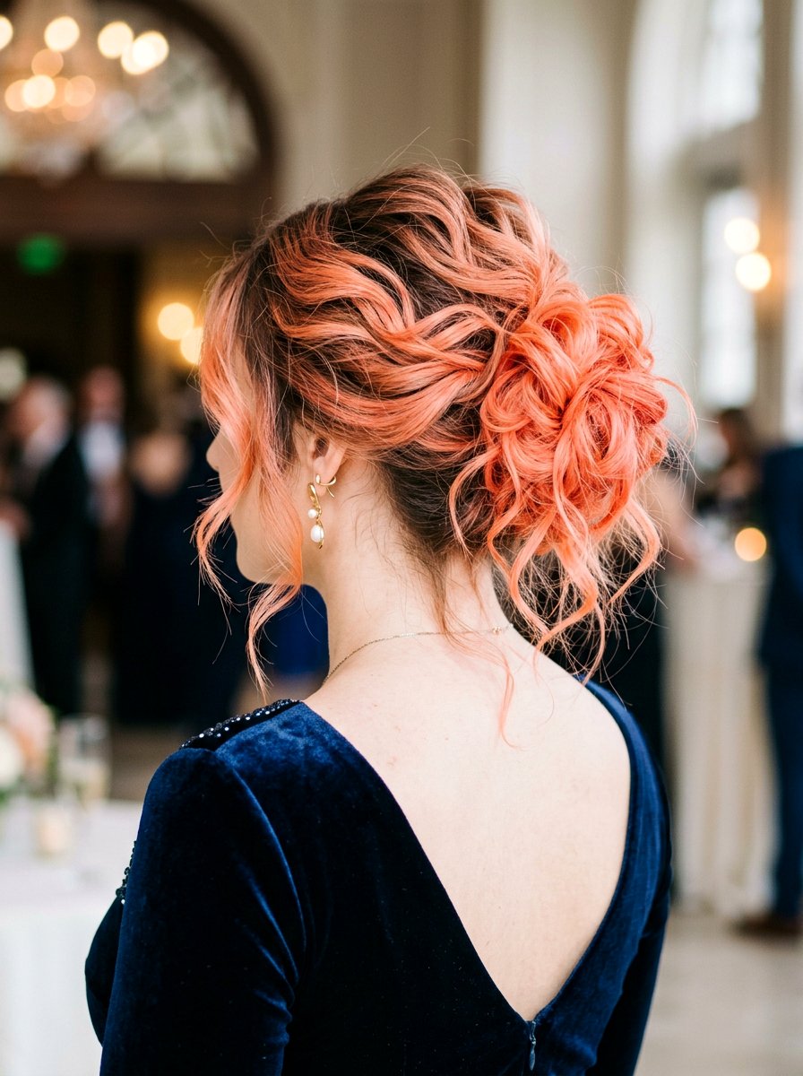 Coral Peach Balayage Updo - 20 coral peach balayage - 20 coral peach balayage
