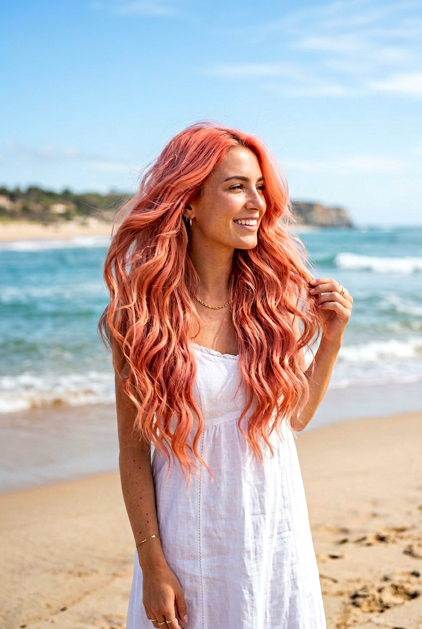 Coral Pink Mermaid Hair - 20 mermaid hair color ideas - 20 mermaid hair color ideas