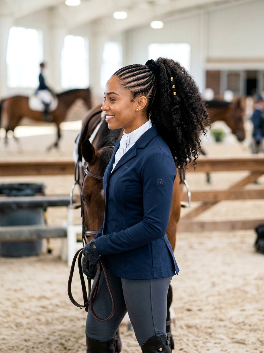 Cornrow Accents Ponytail - 20 rodeo braid ponytail - 20 rodeo braid ponytail