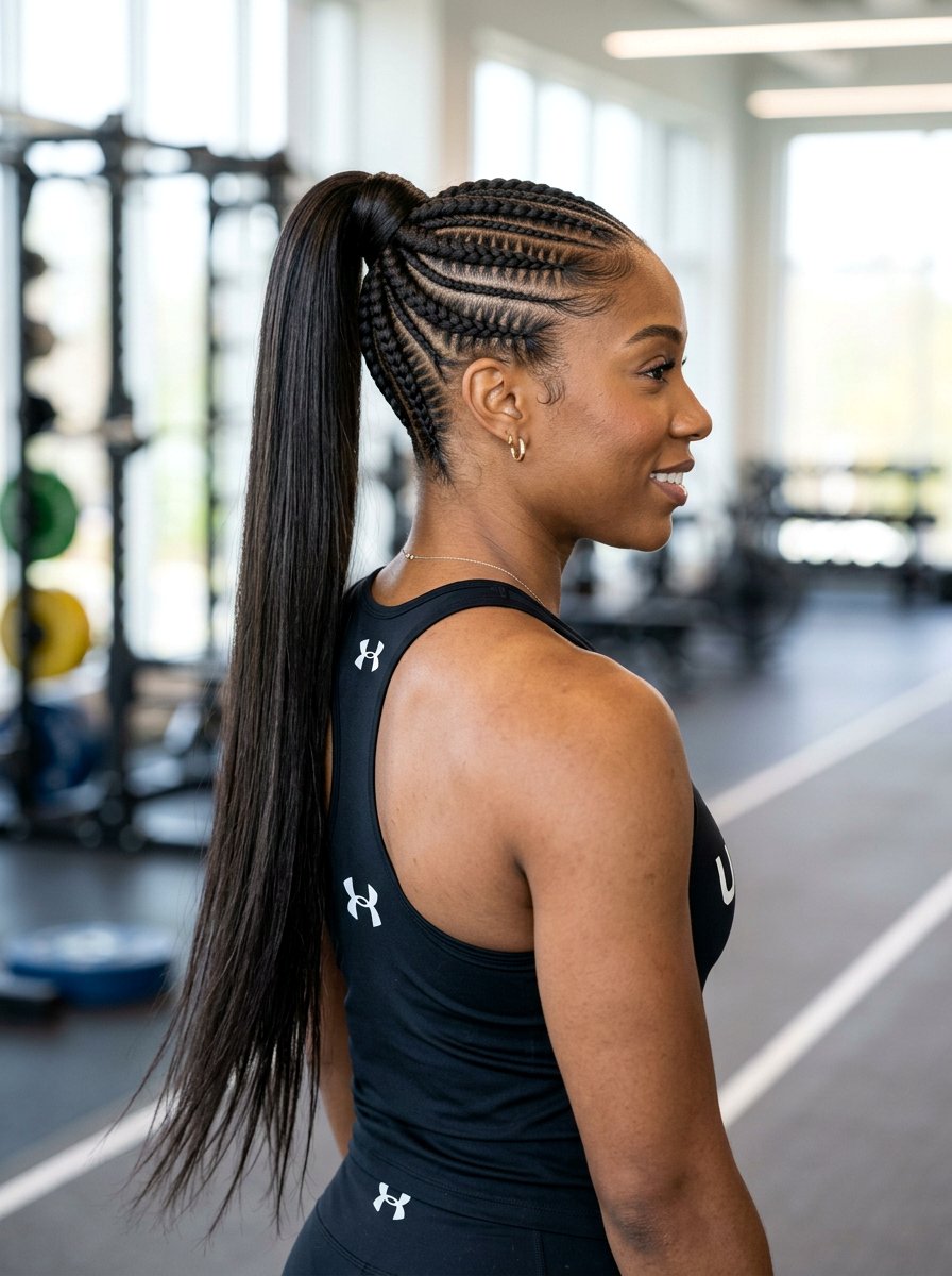Cornrow Base Sleek Ponytail For Black Women - 20 sleek ponytail for black women - 20 sleek ponytail for black women