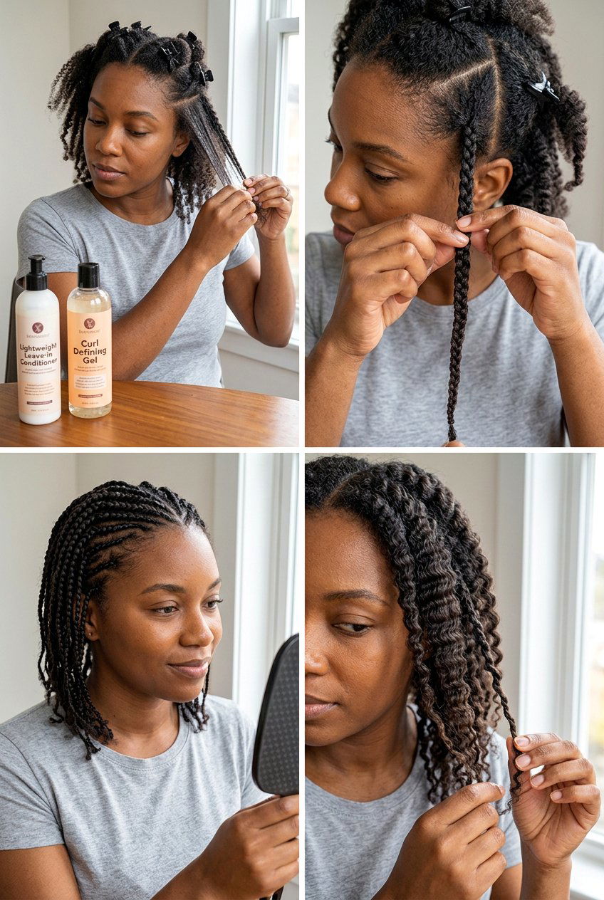 Cornrow Braid Out for Deep Wave Pattern on Medium Natural Hair - 20 braid out on medium natural hair - 20 braid out on medium natural hair