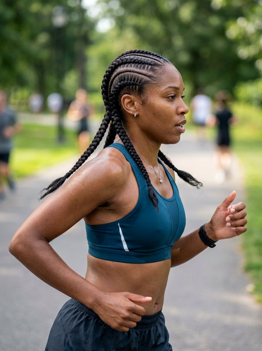 Cornrow Braid Pigtails for Running - 20 running hairstyle with braided pigtails - 20 running hairstyle with braided pigtails