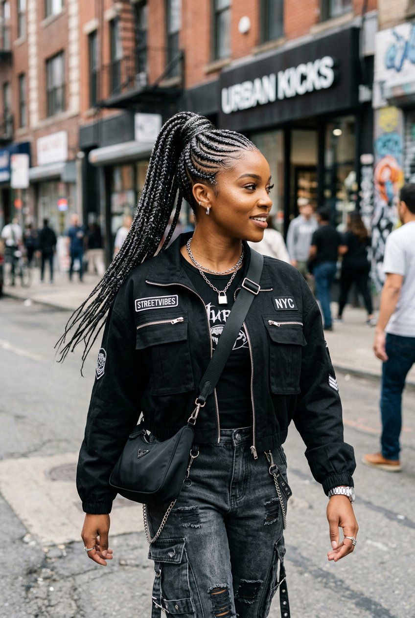 Cornrow Braid Ponytail With Silver Sparkle - 20 festival braid ponytail with glitter - 20 festival braid ponytail with glitter