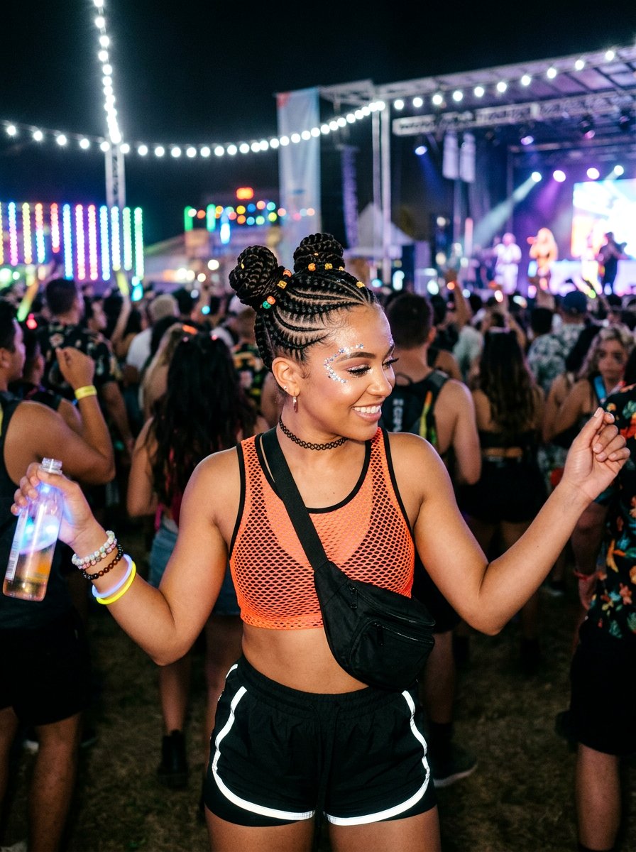 Cornrow Braided Buns For Raves - 20 rave braid buns hairstyle - 20 rave braid buns hairstyle