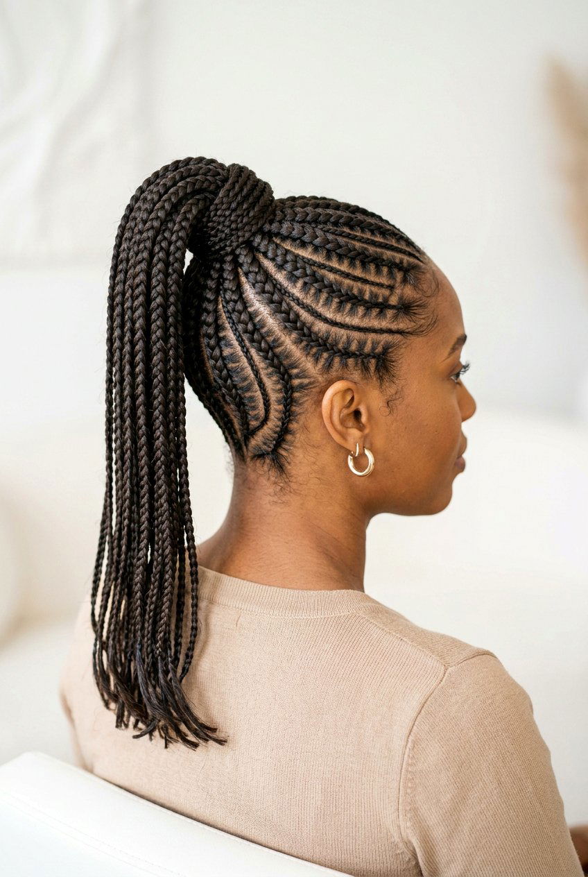 Cornrow Braided Ponytail - 20 braided ponytail hairstyles - 20 braided ponytail hairstyles
