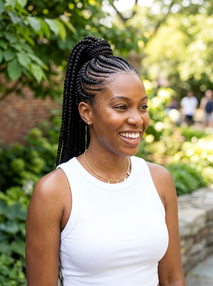 Cornrow Braided Ponytail For Summer - 20 summer braid ponytail for women - 20 summer braid ponytail for women