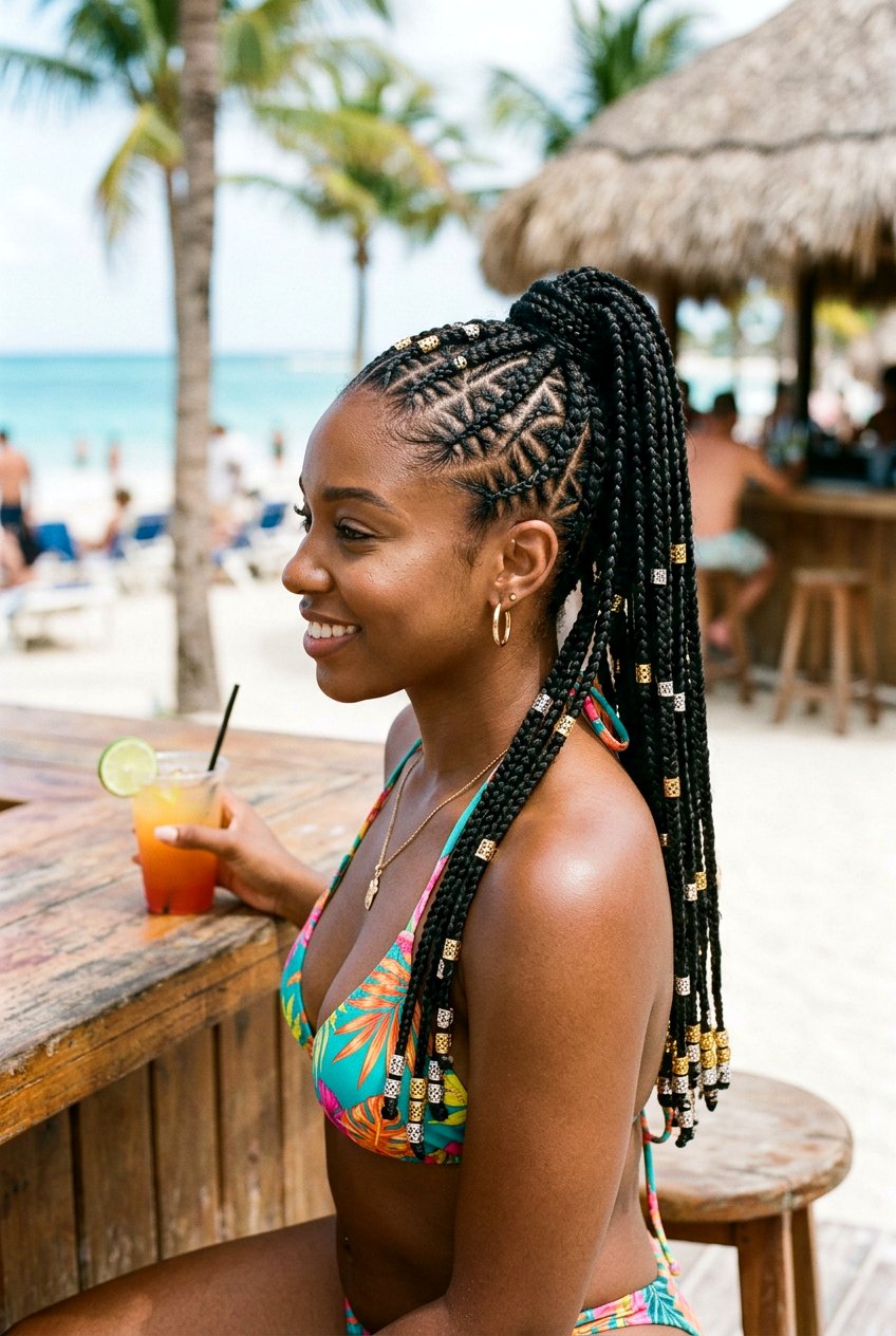 Cornrow Braided Ponytail - 20 vacation braid ponytail for women - 20 vacation braid ponytail for women