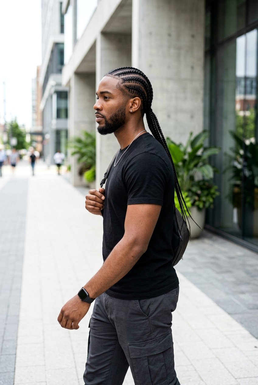 Cornrow Braids For Men - 20 braided ponytail for men - 20 braided ponytail for men