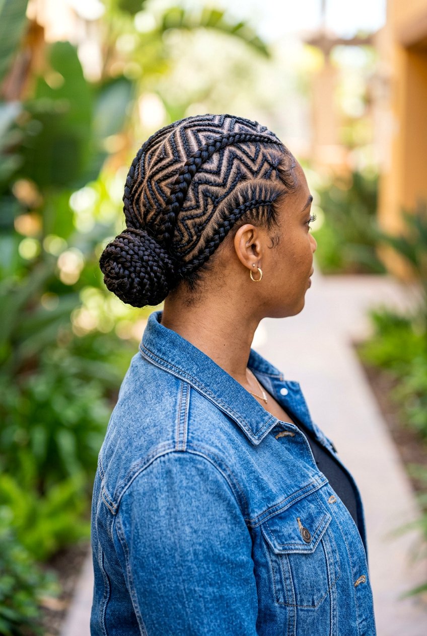 Cornrow Bun - 20 braided bun for black women - 20 braided bun for black women