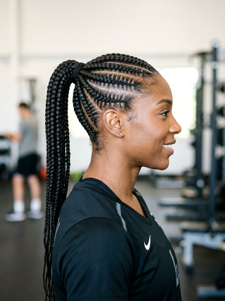 Cornrow Into Ponytail - 20 volleyball ponytail with braid - 20 volleyball ponytail with braid