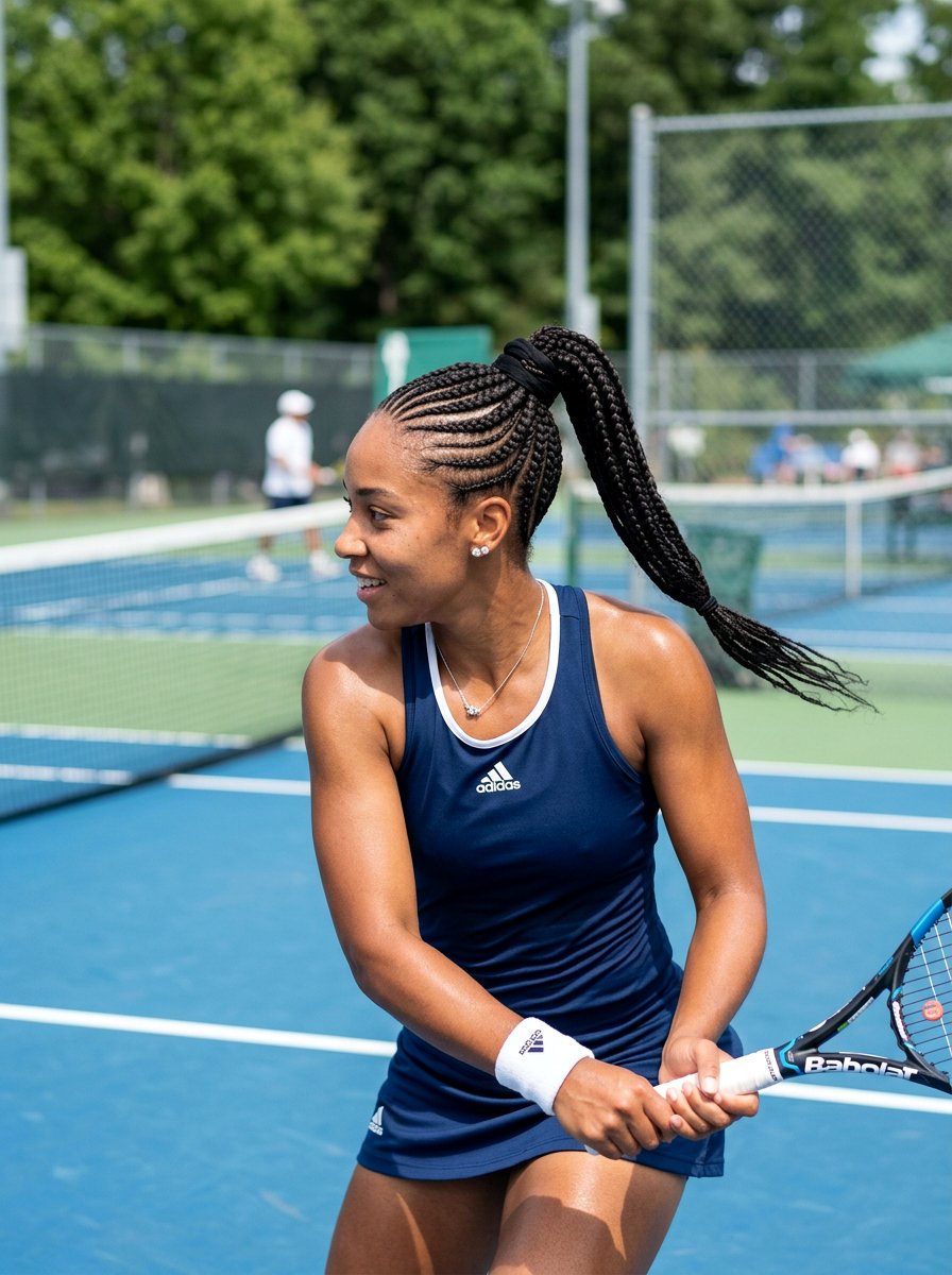 Cornrow Ponytail For Tennis - 20 tennis ponytail with braid - 20 tennis ponytail with braid