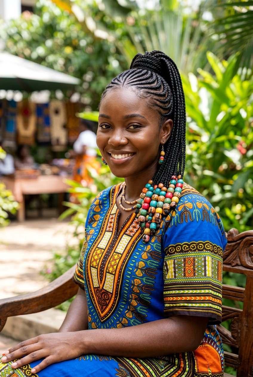 Cornrow Ponytail With Beads - 20 cornrow ponytail for black women - 20 cornrow ponytail for black women