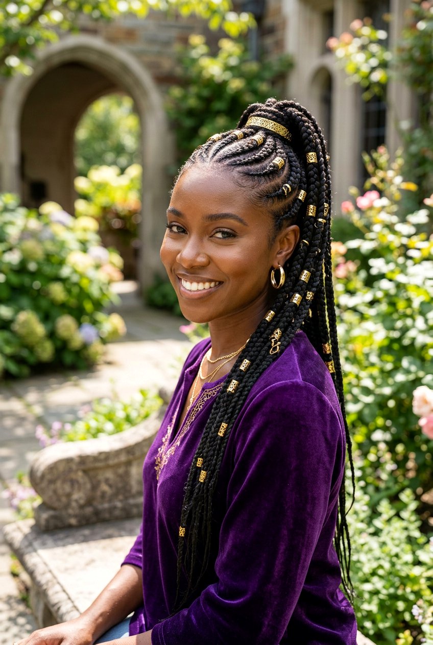 Cornrow Ponytail With Cuffs - 20 cornrow ponytail for black women - 20 cornrow ponytail for black women