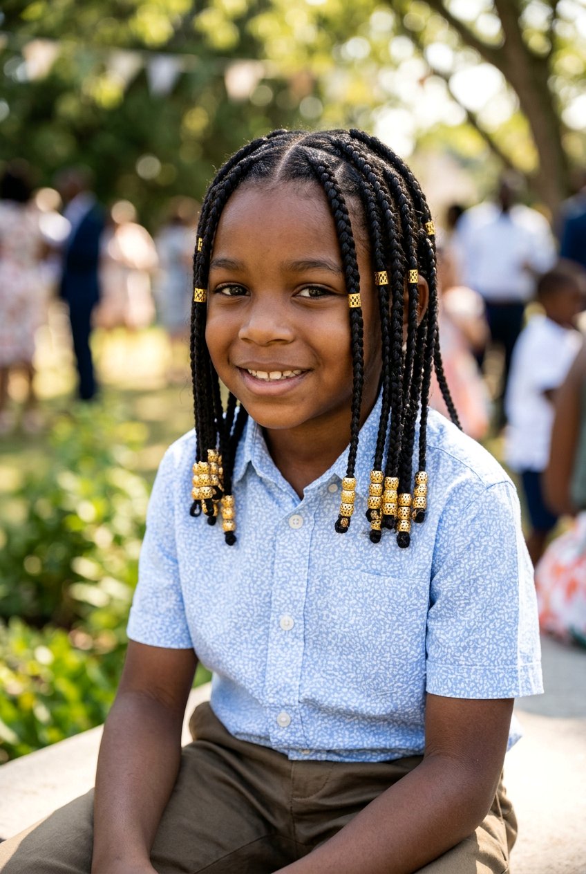 Cornrow Ponytail with Beads - 20 little boys braids with beads - 20 little boys braids with beads