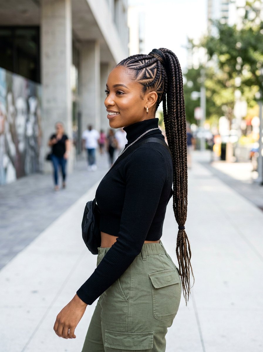 Cornrow Ponytail - 20 glamorous ponytail hairstyle ideas - 20 glamorous ponytail hairstyle ideas