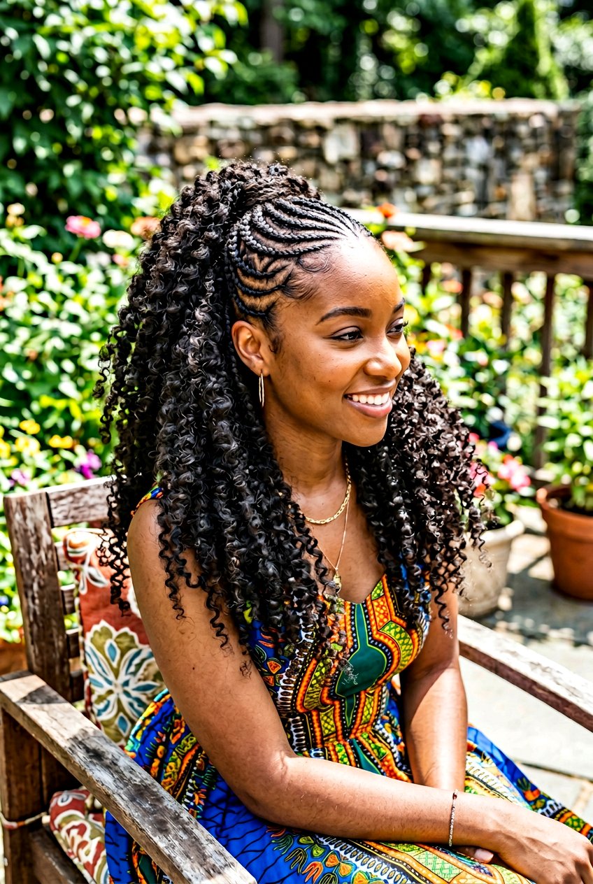 Cornrows Natural Hair Half Up Half Down - 20 natural hair half up half down styles - 20 natural hair half up half down styles