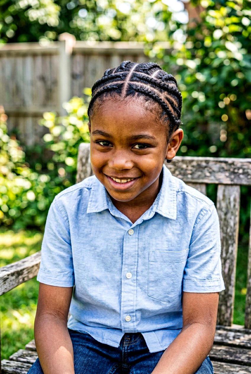 Cornrows With Cross Pattern For Boys - 20 cornrow styles for boys - 20 cornrow styles for boys