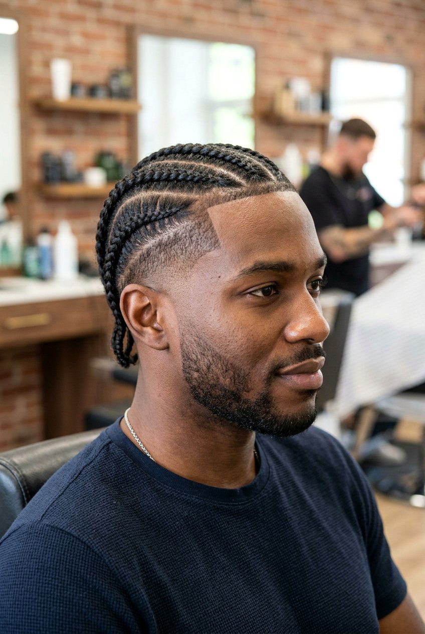 Cornrows With Parted Sides - 20 cornrows with taper fade men - 20 cornrows with taper fade men