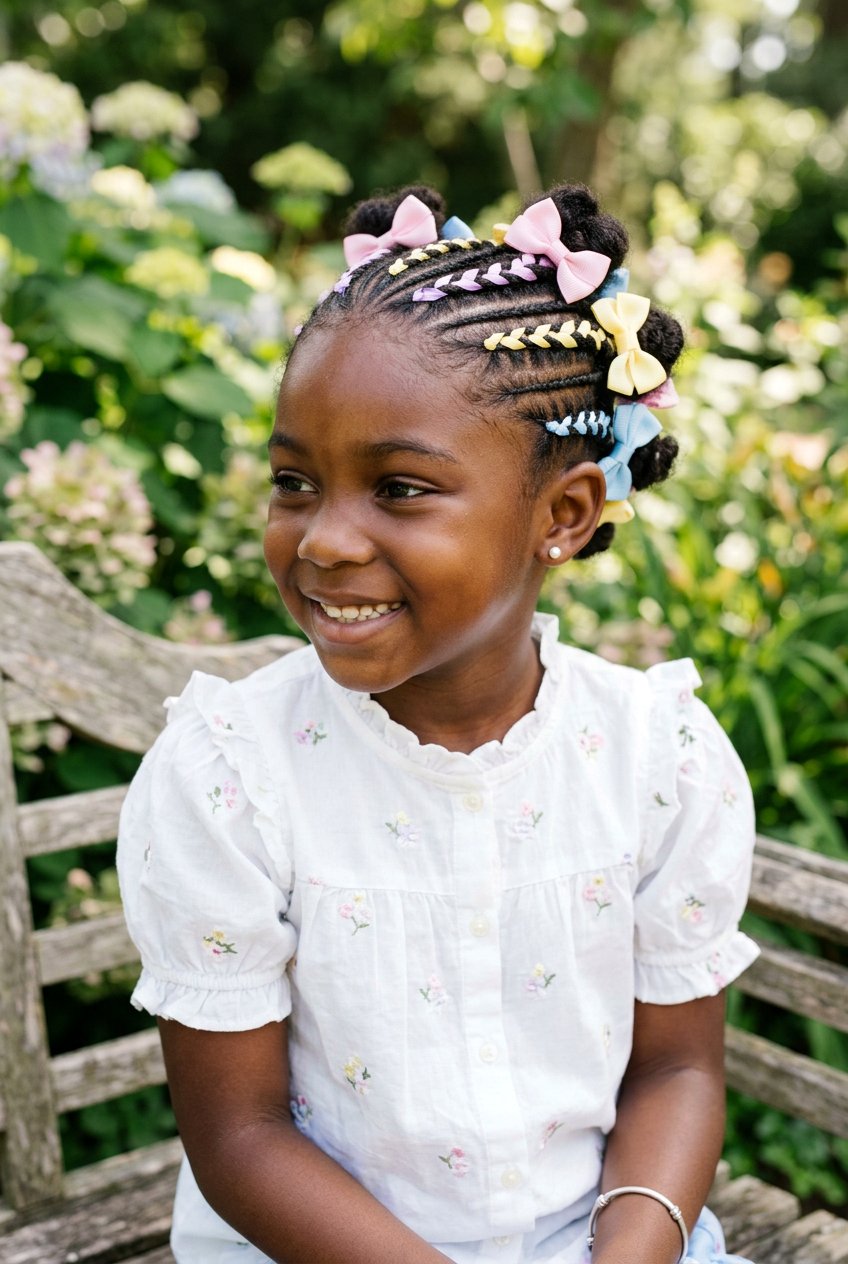 Cornrows With Ribbons For Little Girls - 20 cornrow styles for little girls - 20 cornrow styles for little girls