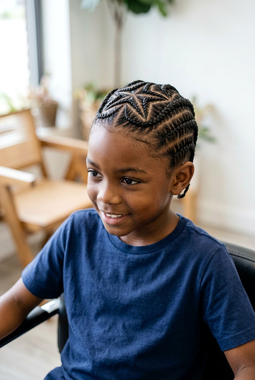 Cornrows With Star Design For Boys - 20 cornrow styles for boys - 20 cornrow styles for boys
