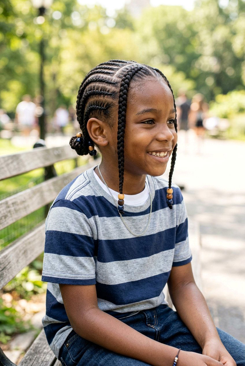 Cornrows With Two Braids In Front For Boys - 20 cornrow styles for boys - 20 cornrow styles for boys