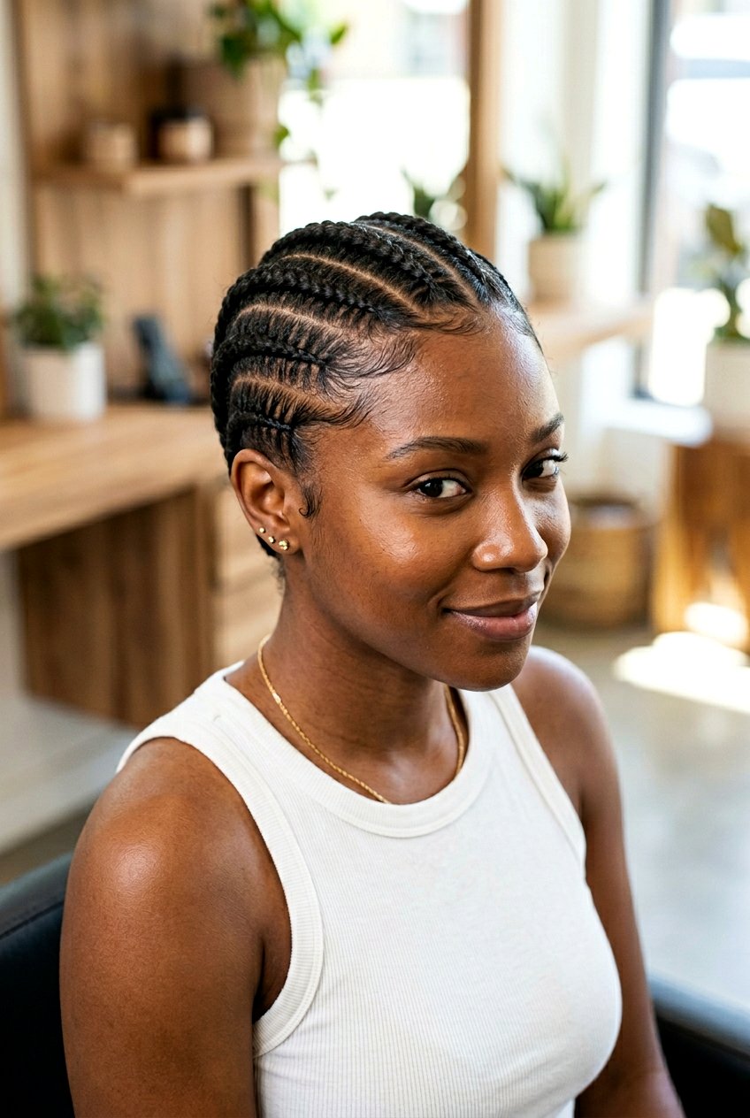 Cornrows on Short Natural Hair - 20 protective styles for short natural hair - 20 protective styles for short natural hair