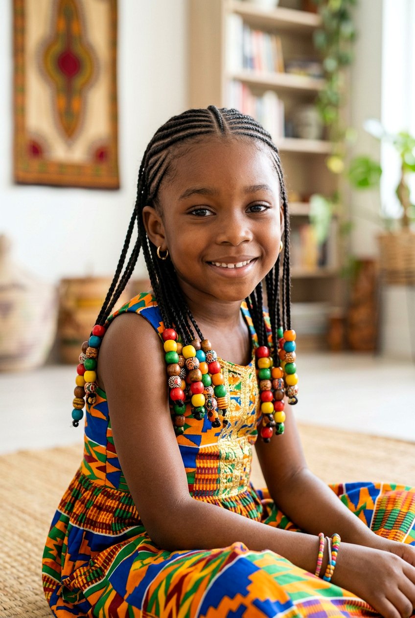 Cornrows with Beads - 20 easy braid styles for little girls - 20 easy braid styles for little girls