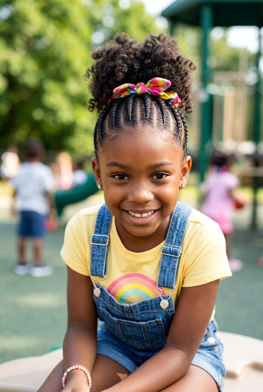 Cornrows with Two Curly Ponytails - 20 little girls cornrows with curly ponytail - 20 little girls cornrows with curly ponytail