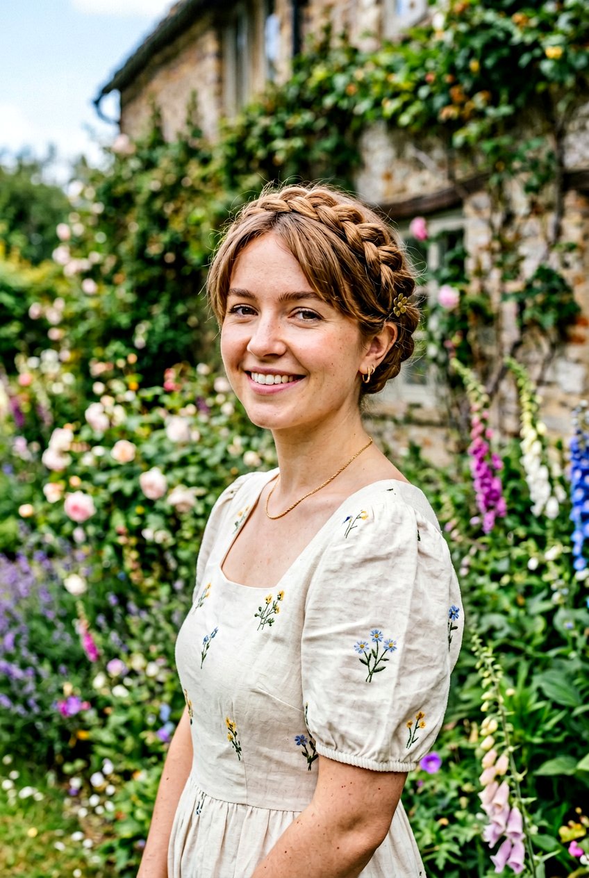 Cottagecore Braided Bangs Hair - 20 cottagecore hairstyles - 20 cottagecore hairstyles