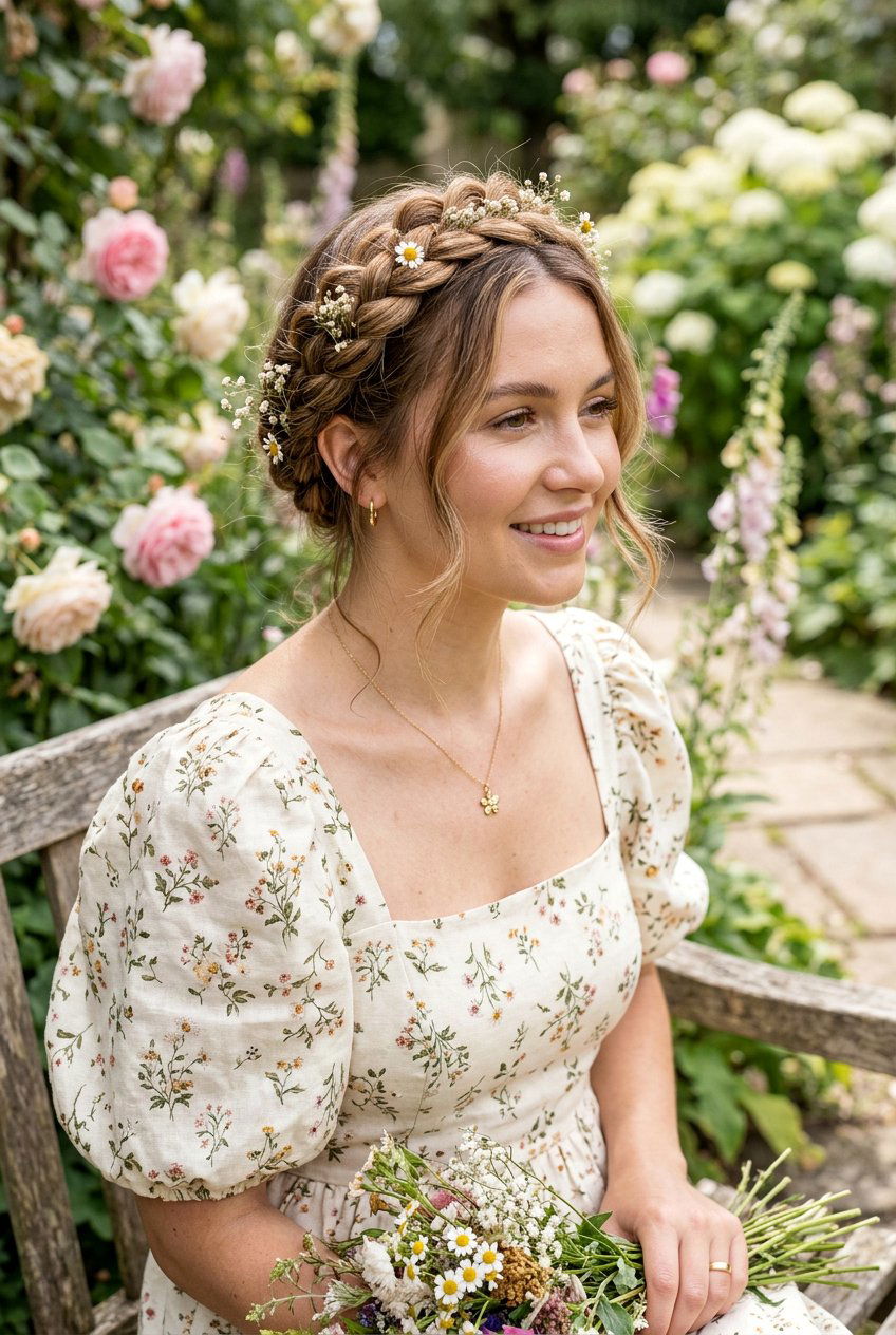 Cottagecore Crown Braid - 20 cottagecore braid hairstyle - 20 cottagecore braid hairstyle