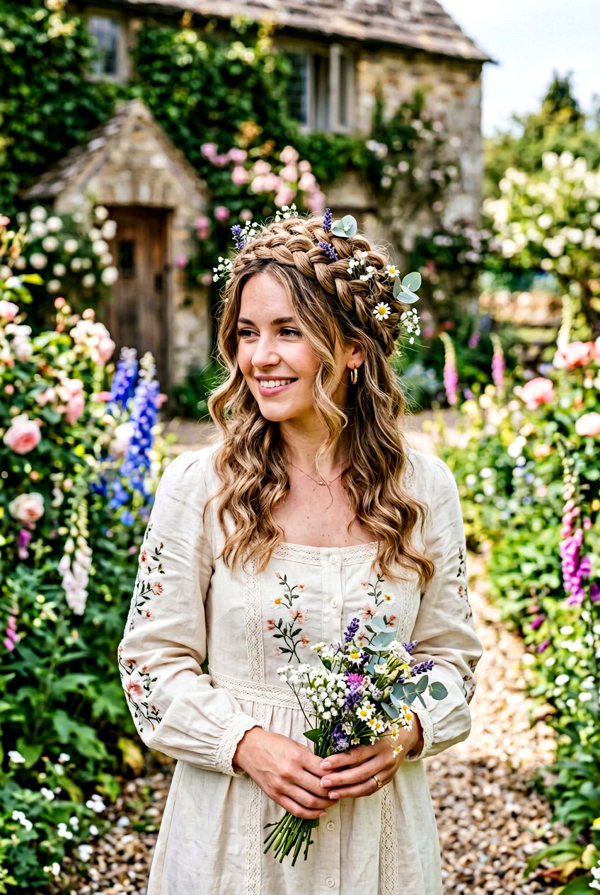 Cottagecore Double Braided Crown - 20 cottagecore braid hairstyle - 20 cottagecore braid hairstyle