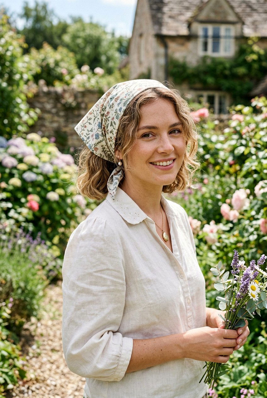 Cottagecore Hair With Kerchief - 20 cottagecore hairstyles - 20 cottagecore hairstyles