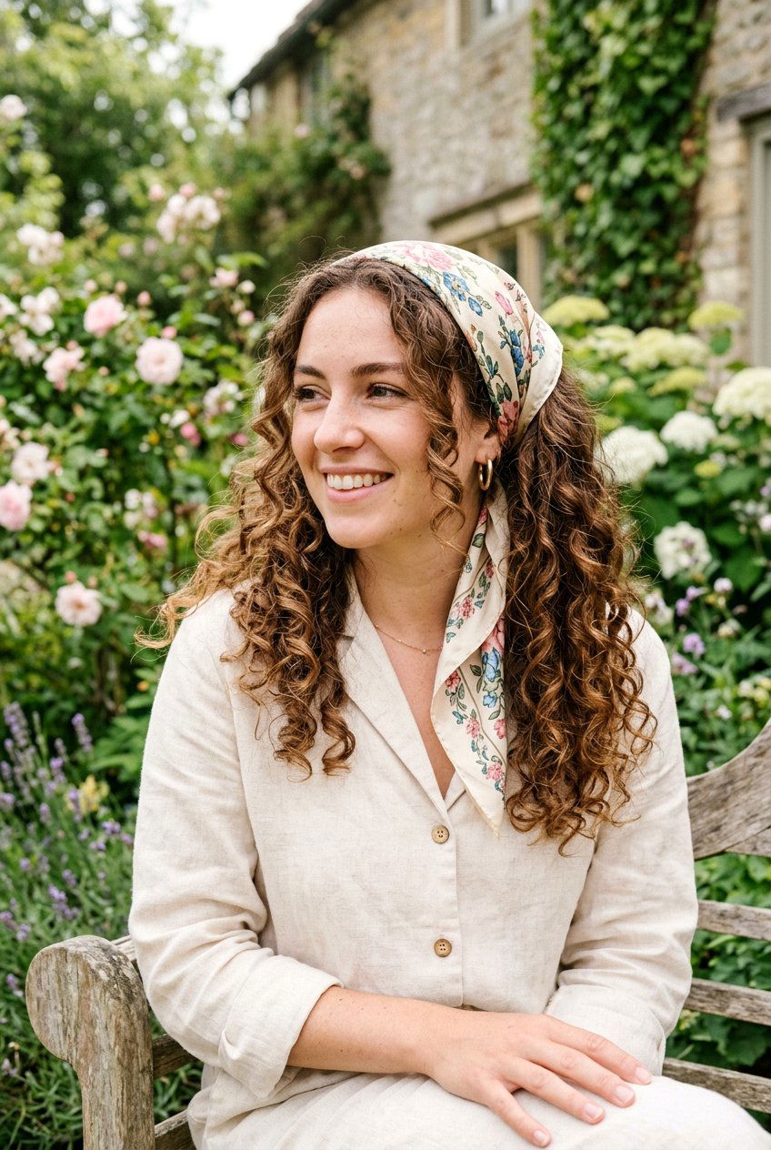 Cottagecore Hair With Silk Scarf - 20 cottagecore hairstyles - 20 cottagecore hairstyles