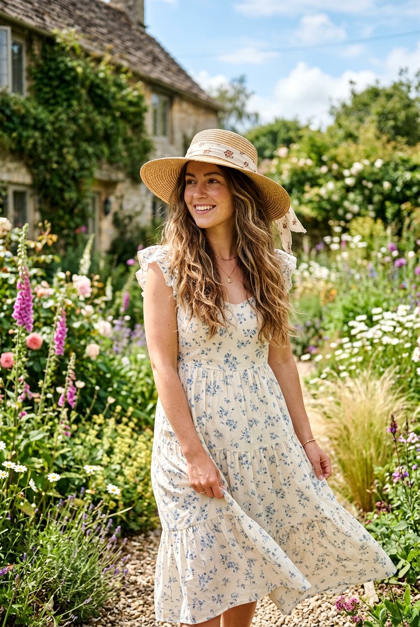 Cottagecore Hat Hair With Straw Hat - 20 cottagecore hairstyles - 20 cottagecore hairstyles