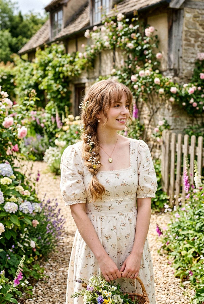 Cottagecore Side Braid - 20 cottagecore braid hairstyle - 20 cottagecore braid hairstyle