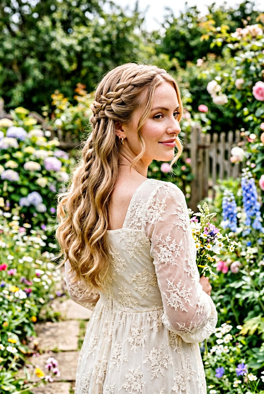 Cottagecore Waterfall Braid - 20 cottagecore braid hairstyle - 20 cottagecore braid hairstyle