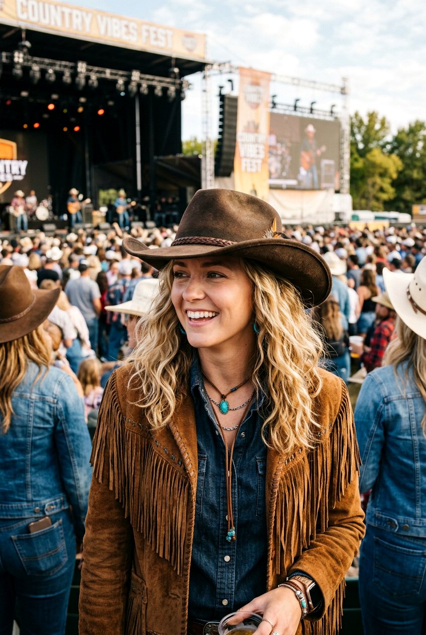 Country Concert Hat Hair With Waves - 20 country concert hairstyles - 20 country concert hairstyles