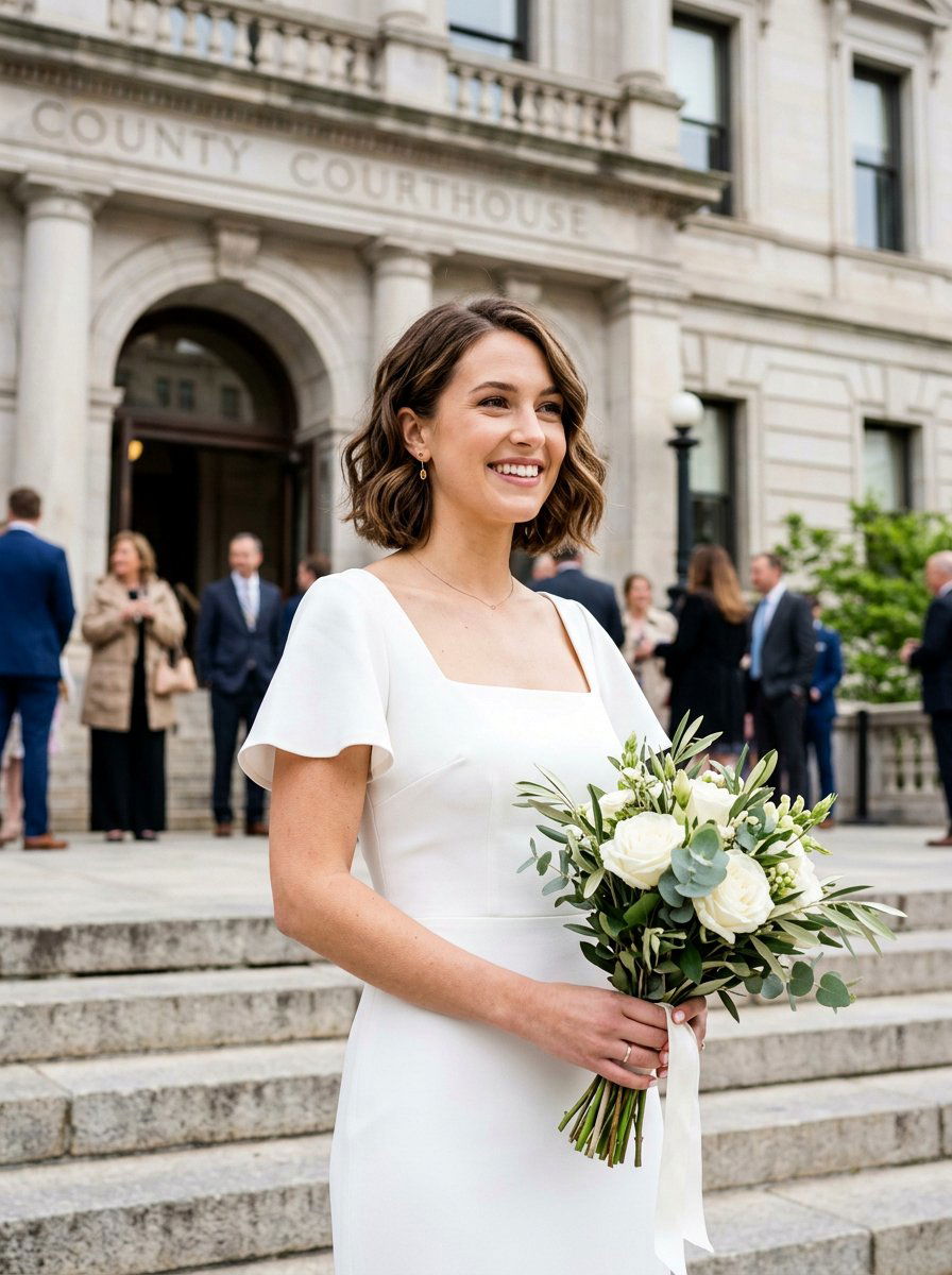 Courthouse Wedding Bob With Soft Waves - 20 simple courthouse wedding hairstyle - 20 simple courthouse wedding hairstyle