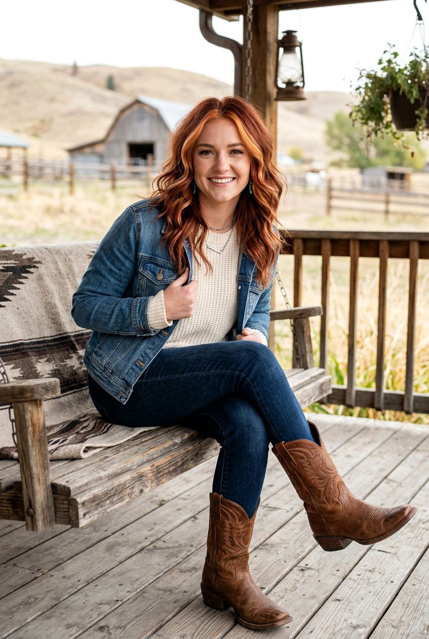 Cowboy Copper Hair With Money Piece - 20 copper red money piece hair - 20 copper red money piece hair